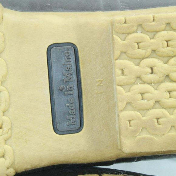 LL Bean Brown Leather Lace Up Round Toe Unlined Mid Calf Duck Boots Size 11 M - Picture 9 of 10